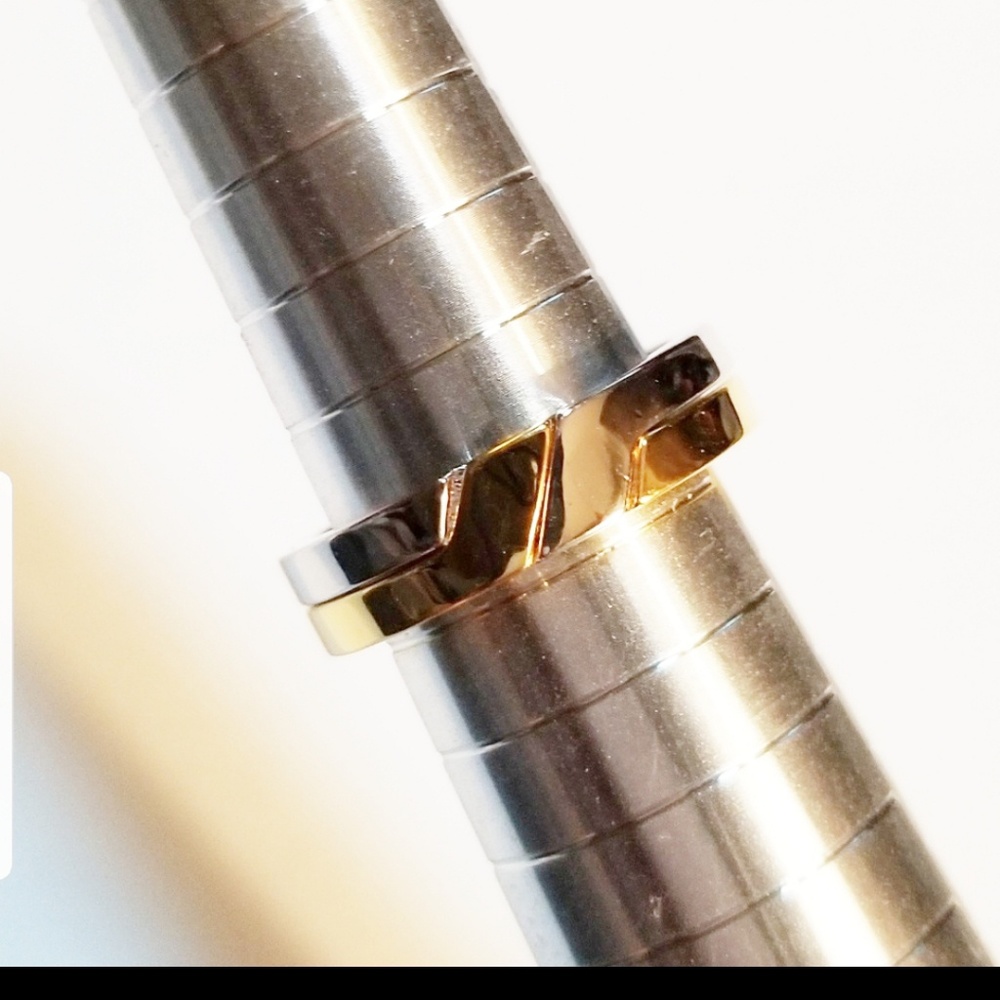 Puzzle Sterling Silver and Gold Plated Ring